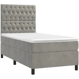 vidaXL Boxspringbett 100 x 200 cm Hellgrau