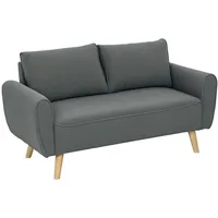 Homcom Zweisitzer Dunkelgrau, Textil, 145x78x75 cm, Wohnzimmer, Sofas -
