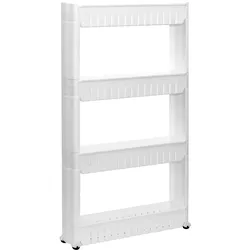 eyepower 4er Nischenregal 12,5 cm Schiebewagen Nischenwagen Kitchen Trolley Weiß Ablage