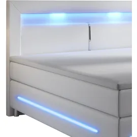 Juskys Boxspringbett Norfolk Weiß 200 x 200 cm