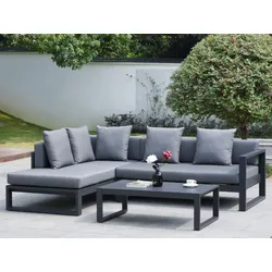 Garten-Sitzgruppe: Ecksofa + Beistelltisch -  Aluminium - Anthrazit - MOLOKAI von MYLIA