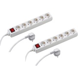 Meister Steckdosenleiste 6-fach - 2er Set - 1,4 m Kabel - weiß - mit Schalter - IP20 Innenbereich - Steckerleiste / Mehrfachsteckdose / Tischsteckdose / Tido 6-fach / 7430560