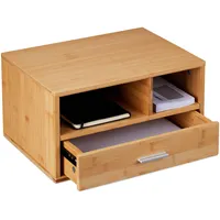 Relaxdays Schreibtisch Organizer, 1 Schublade, 2 Fächer, HxBxT: 22