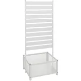 MCW Aluminium Beet mit Rankgitter 110 x 60 x 75 cm Weiß