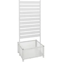 MCW Aluminium Beet mit Rankgitter 110 x 60 x 75 cm Weiß