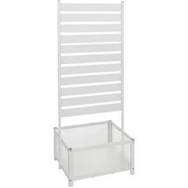 MCW Aluminium Beet mit Rankgitter 110 x 60 x 75 cm Weiß