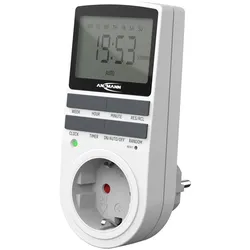 Ansmann 1260-0006, Tages-/Wochenzeitschaltuhr, Weiß, Digital, LCD, Tasten, Polyc
