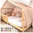 lilimaus Hausbett Himmel mit Gold Applikation [in 12 Farben] Betthimmel Hausbett aus 100% Baumwolle Musselin - Stoffhimmel für Hausbett Deko Mädchen & Jungen - Himmel für Hausbett Kinderbett Vorhang