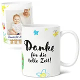 Facepot Keramik FotoTasse (300ml) Kita Abschiedsgeschenk - Erinnerung an Kindergartenzeit - Für Erzieher & Erzieherinnen - Dank für tolle Zeit Ein besonderes Geschenk