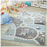 Kinderteppich Kinderteppich Spielteppich Für Kinderzimmer Mit Straßen-Motiv, TT Home, rund, Höhe: 13 mm grün rund - Ø 160 cm x 13 mm