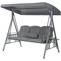 HOME DELUXE Hollywoodschaukel DESCANSO - Farbe: Grau, Ausstattung: Ohne Regenabdeckung