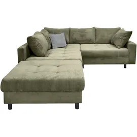 Collection AB Eckcouch Polyester 2-Sitzer Grün