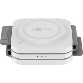 goobay 3-in-1 Induktive Ladestation weiß, 15 W, Wireless Charger, Weiss