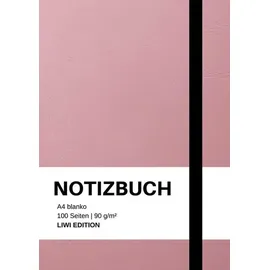 LIWI Literatur- und Wissenschaftsverlag Notizbuch A4 blanko rosa - 100 Seiten Soft Cover