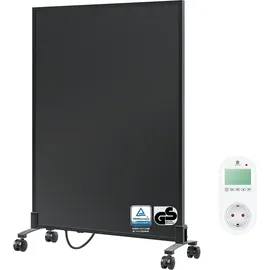 bringer-germany Bringer Infrarotheizung Standgerät - 300 Watt - Energiesparend - Mobile Elektroheizung mit Standfüßen auf Rollen, Thermostat und Fernbedienung - 5 Jahre Garantie, TÜV - Deutsche Qualitätsmarke