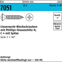 Industrial Quality Supplies ISO 7051 Form C LinsenSenkkopf-Blechschraube VG
