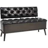 vidaXL Sitzbank Truhenbank Schwarz 110 x 52 x 75 cm