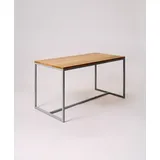 KAWENTSMANN Esstisch TALON Massivholztisch mit pulverbeschichtetem Stahlgestell (Tisch), aus massiver Eiche, mit Stahlgestell, Made in Germany, RAL-Farben grau 180 cm x 76 cm x 90 cm