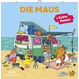 ALPHA EDITION GmbH & Co. KG Alpha Edition - Die Maus 2026 – Wandkalender 30×30 cm (30×60 geöffnet) mit & Platz für Notizen, Broschürenkalender inkl. Poster, idealer Bildkalender für Kinder & Maus-Fans