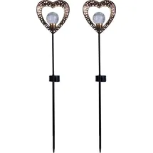 NÄVE Solarleuchte Metall 4,2x59x12,5 cm 2er Set schwarz