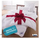 Beco Microfaserbettdecke 2 für 1, Bettdecken für Sommer und Winter, inkl. 1 Gratis-Leichtdecke, Füllung: Polyester, Bezug: Polyester, Bettdecke 135x200 cm, 155x220 cm und weitere Größen, Decke weiß 155 cm x 220 cm