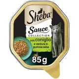 Sheba Sauce Collection in Sauce, Katzenfutter mit Kaninchen und Gemüse in zarter Sauce, 85 g – 22 Schalen