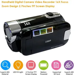 Digitalkamera-Videorecorder, 16-facher Fokus-Zoom-Design, 2,7-Zoll-TFT-Bildschirmanzeige, unterstützt SD