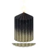 Lumineo LED Kerze 7 x 10 cm Schwarz / Warmweiß