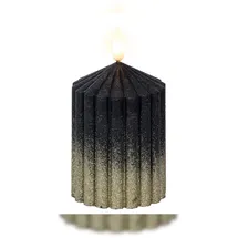 Lumineo LED Kerze 7 x 10 cm Schwarz / Warmweiß