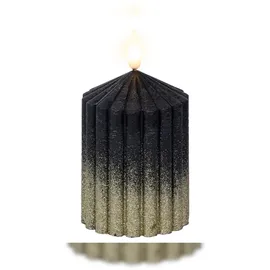 Lumineo LED Kerze 7 x 10 cm Schwarz / Warmweiß