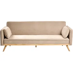 Schlafsofa ASAA Stoff Hellbraun