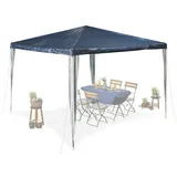 Relaxdays Dunkelblauer Pavillon 3x3 m - Dunkelblau