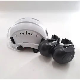 mustbau Sicherheitshelm-Set, EN397 Schutzhelm mit Ohr- und Gesichtsschutz, verstellbares Kopfband von 53 bis 63 cm, strapazierfähiges ABS-Material
