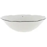 Bastion Collections Salatschüssel Ruffle Heart Keramik weiß schwarz D28cm H8cm Beilagenschale Keramikgeschirr gedeckter Tisch