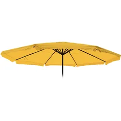 Mendler Ersatz-Bezug für Sonnenschirm Meran Pro, Gastronomie Marktschirm mit Volant Ø 5m, Polyester ~ gelb