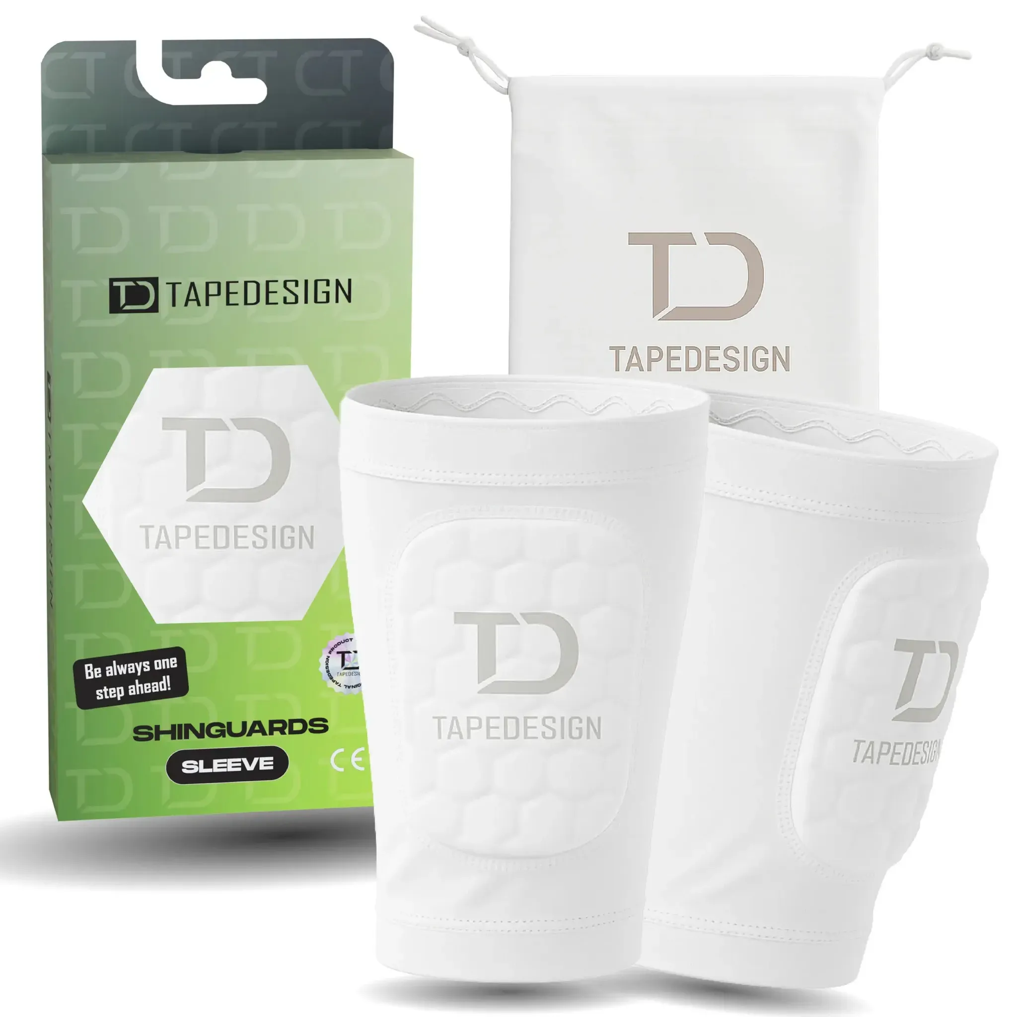 Tapedesign Schienbeinschoner Shinguards Sleeve - weiß / ONE SIZE