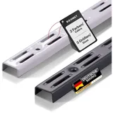 boomet Wandschienen 2-reihig Anthrazit 150cm · Farbe: · Menge: 2 · Regalsystem Wandschiene für Regalhalter · Wandregal Schienensystem für Regalträger