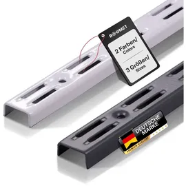 boomet Wandschienen 2-reihig Anthrazit 150cm · Farbe: · Menge: 2 · Regalsystem Wandschiene für Regalhalter · Wandregal Schienensystem für Regalträger