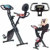 PEARL sports 2in1-Klapp-Heimtrainer, 2 Expander, Tablet-Halter, 2,5 kg Schwungmasse