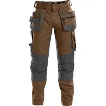 DASSY DASSY® FLUX Multitaschen-Bundhose mit Stretch und Kniepolstertaschen - lehmbraun/anthrazitgrau - 56