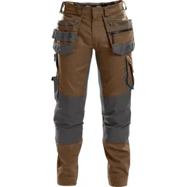 DASSY DASSY® FLUX Multitaschen-Bundhose mit Stretch und Kniepolstertaschen - lehmbraun/anthrazitgrau - 56