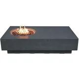 ELEMENTI Metropolis Gas-feuertisch aus Glasfaserbeton 142x81x35 Cm Dunkelgrau