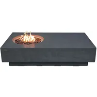 ELEMENTI Metropolis Gas-feuertisch aus Glasfaserbeton 142x81x35 Cm Dunkelgrau