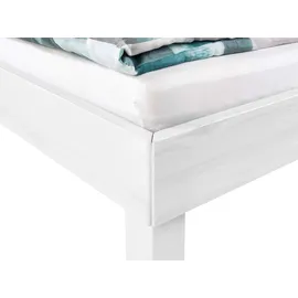 Home4You Bettgestell, Weiß Kiefer massiv - 100 x 200 cm