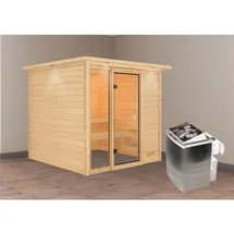 Karibu Jutta inkl. 9 kW Ofen + int. Steuerung + Dachkranz