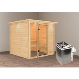 Karibu Jutta inkl. 9 kW Ofen + int. Steuerung + Dachkranz
