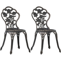 Ankonbej Bistro-Stühle 2 Stk. Bronze Aluminiumguss