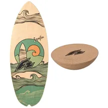 F2 Set Balance Board Halfshell 88x32cm mit Kork Halbkugel