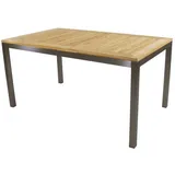 Lesli Living Ausziehtisch "Marmaris" Teak/Edelstahl 152-210x90cm