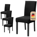 Intirilife 4x Elastische Stuhlhusse Stuhlüberzug in SCHWARZ mit 38 - 45 cm Sitzfläche und 45 - 65 cm Lehnenhöhe